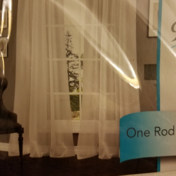 2 NEW BEAUTYREST Sheer Curtain Panels Ivory 52x95 - Picture 4 of 6